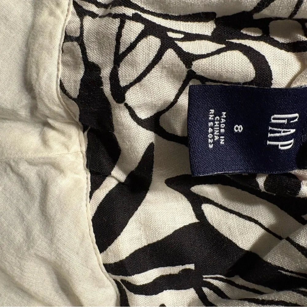 GAP Strapless Black and White Floral Linen Dress - Picture 4 of 5